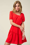 Load image into Gallery viewer, Hog Call’n Cutie Puff Sleeve Mini Dress
