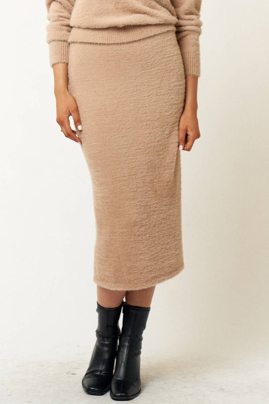 Slip into Soft Fuzzy Midi Skirt