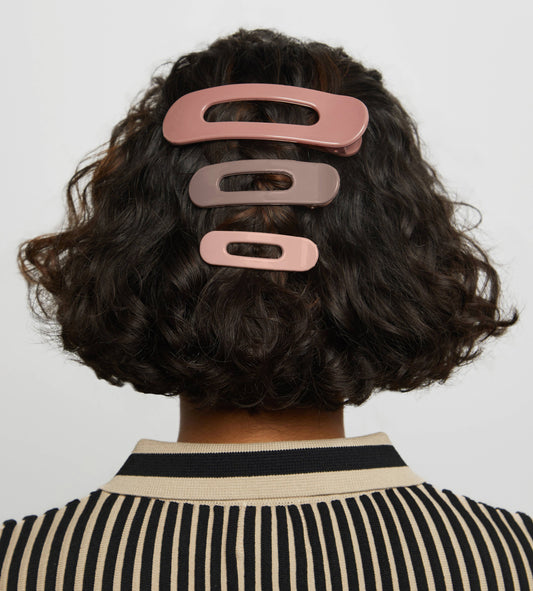 Kitsch | Flat Lay Claw Clip 3pc Flat - Ultra Glossy Terracotta