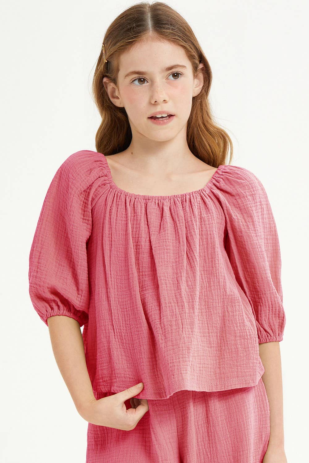 Ready, Set, Match Gauze Top | Matching Set for Girls