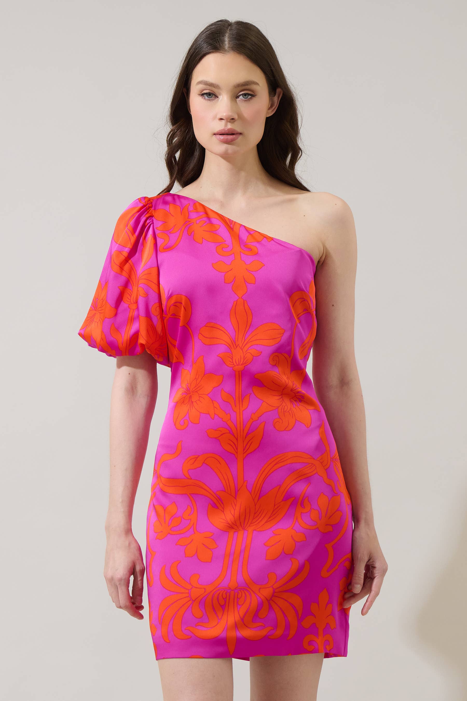 Vallie Floral Kesia One Shoulder Mini Dress
