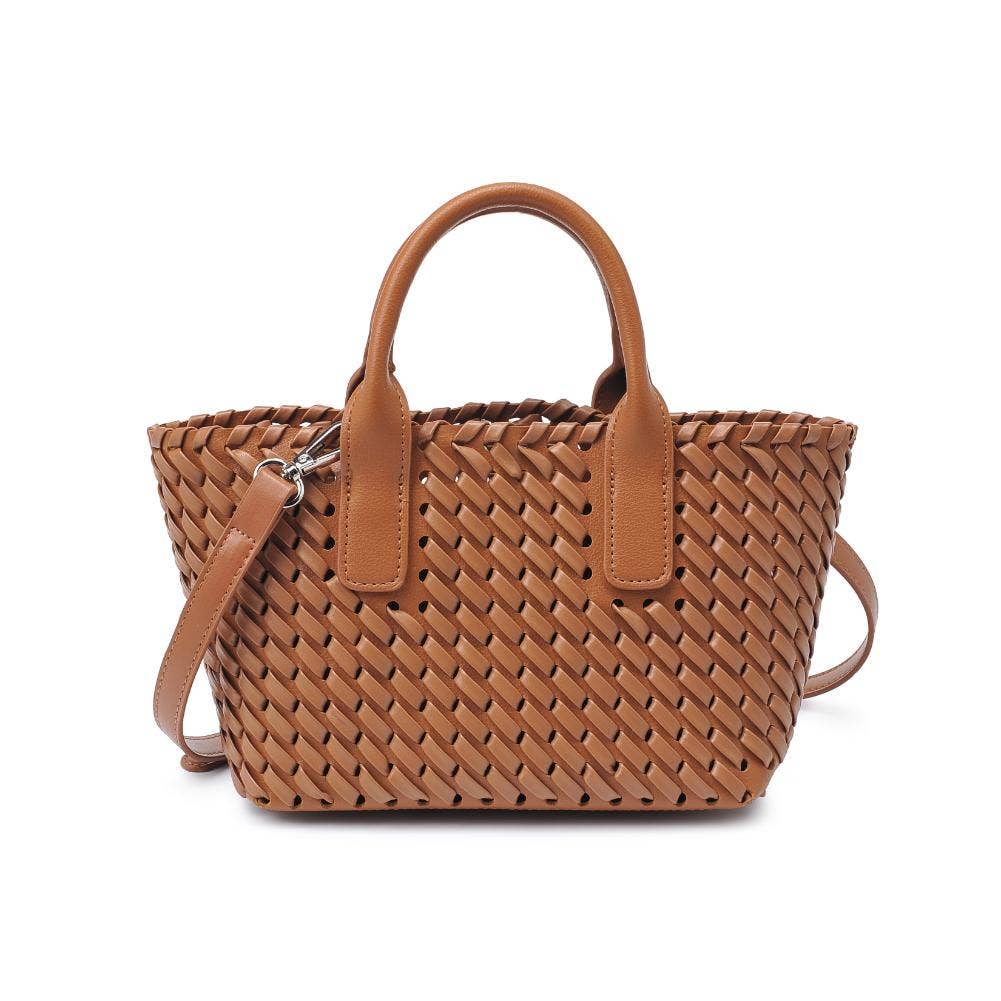 Urban Expressions | It Girl Woven Leather Crossbody Tote