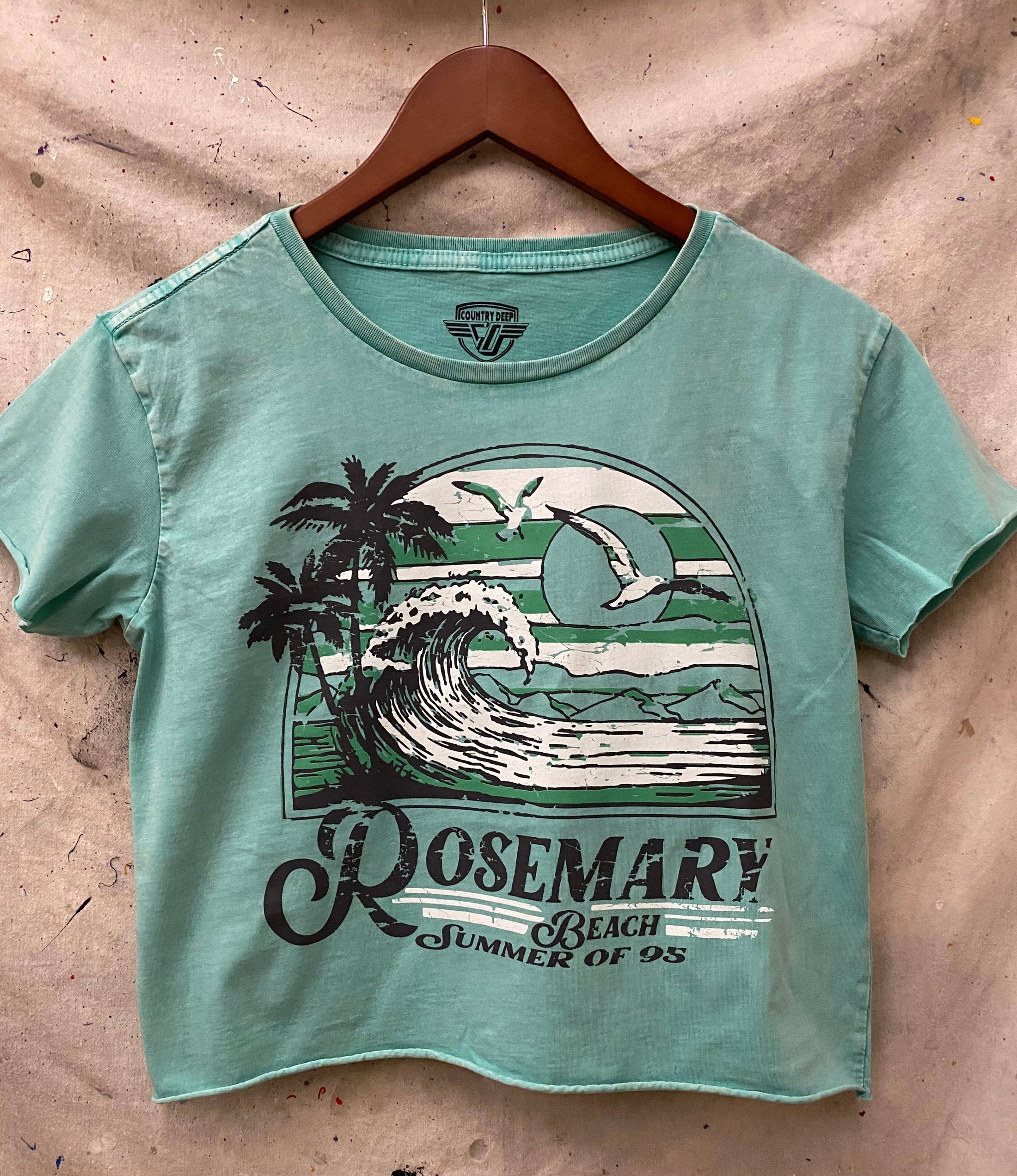 Rosemary Beach Cropped Acid wash T-shirt