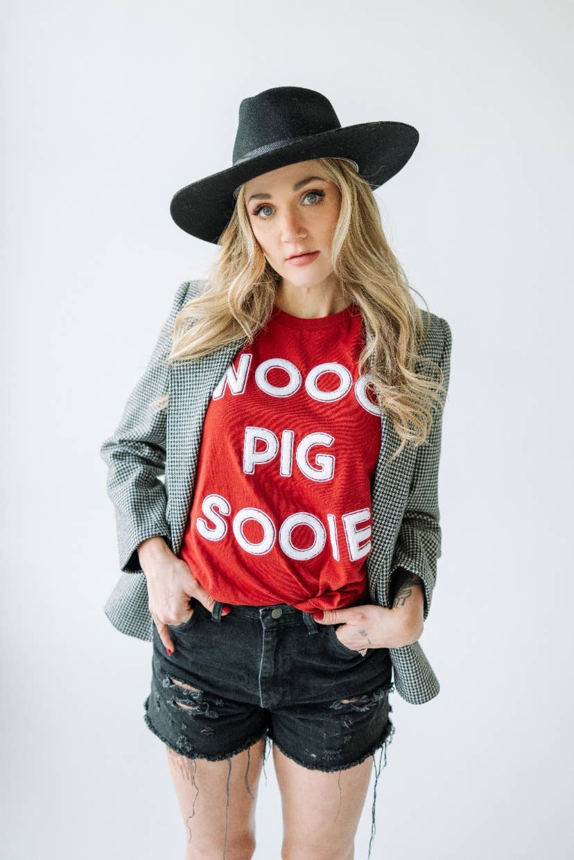 Wooo Pig Sooie Chenille Letters Tee