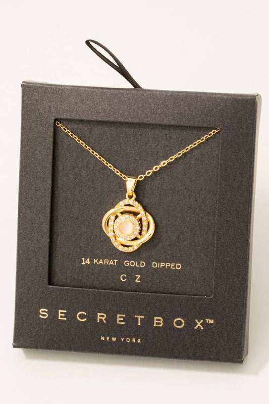 Sparkle & Shine Gold CZ Pave Spinner Necklace