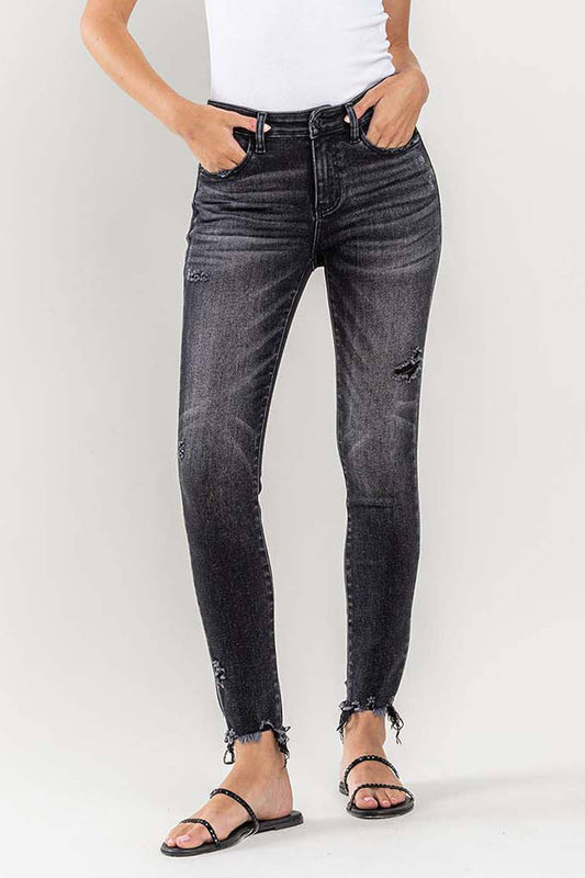 Lovervet by Vervet | Mid-rise Raw Hem Skinny Jeans