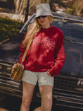 Load image into Gallery viewer, Arkansas Razorbacks Polka Dot Puff Wknd Mock Neck Sweatshirt
