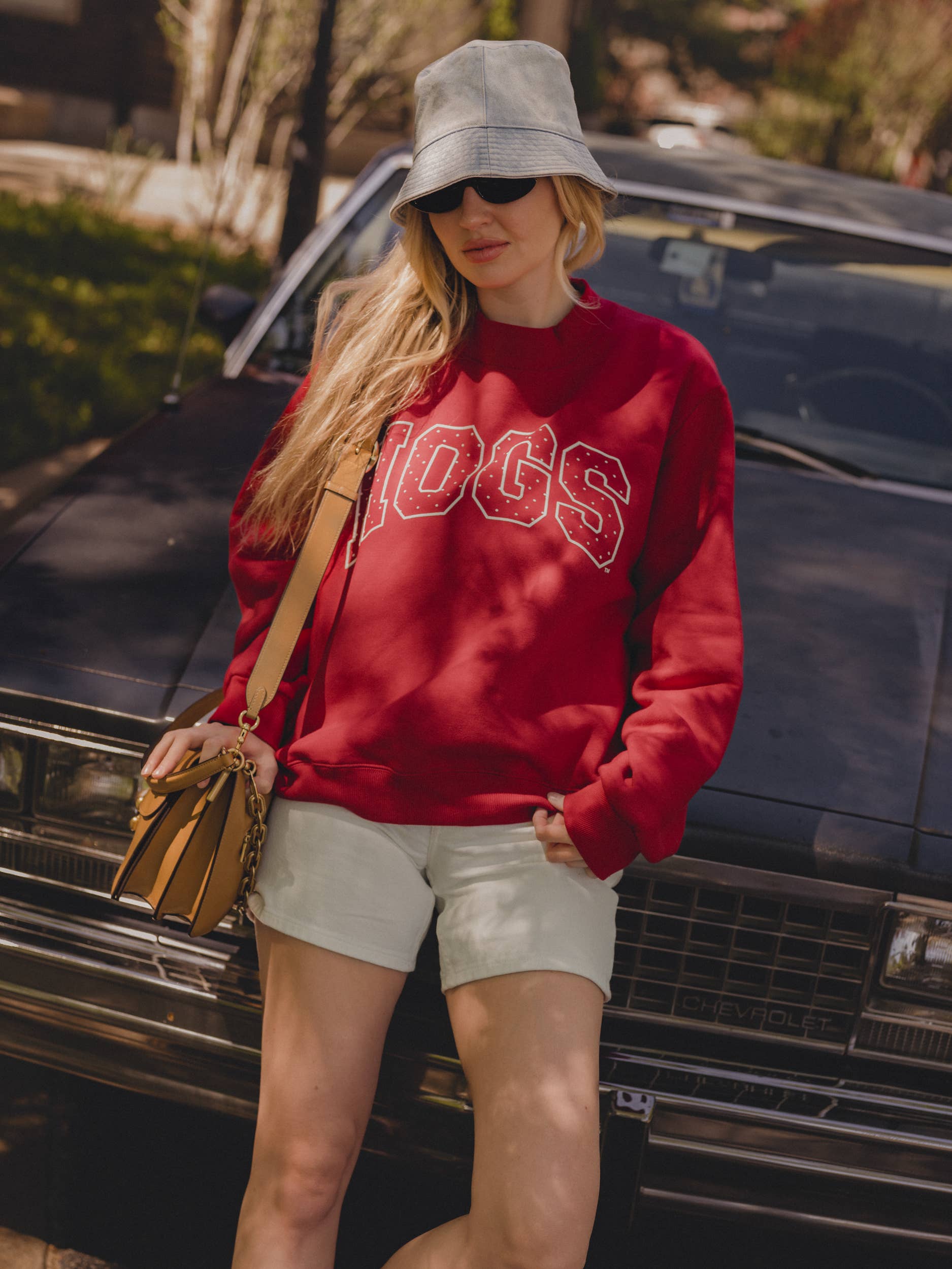 Arkansas Razorbacks Polka Dot Puff Wknd Mock Neck Sweatshirt