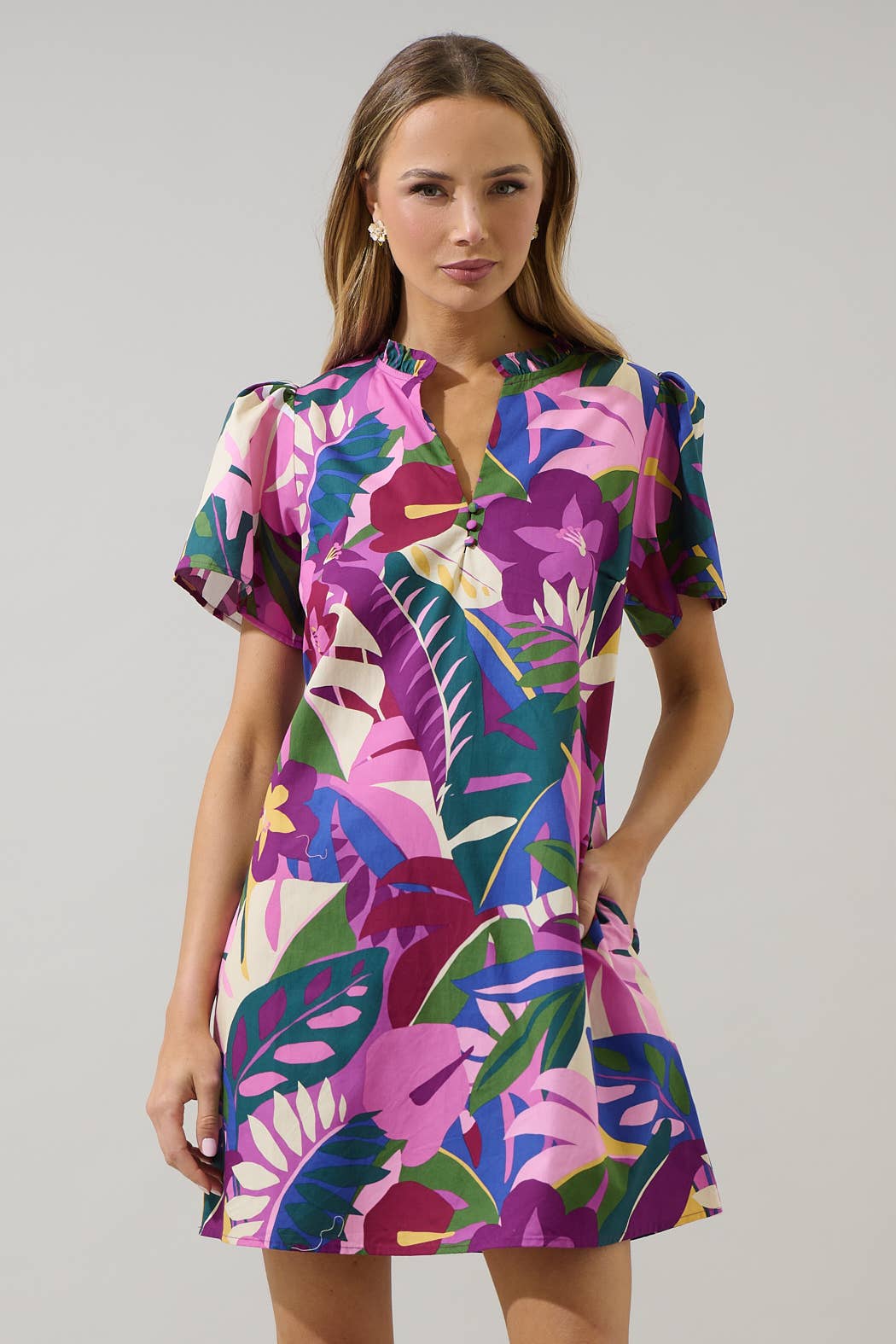 Blain Tropics Ema Shift Mini Dress