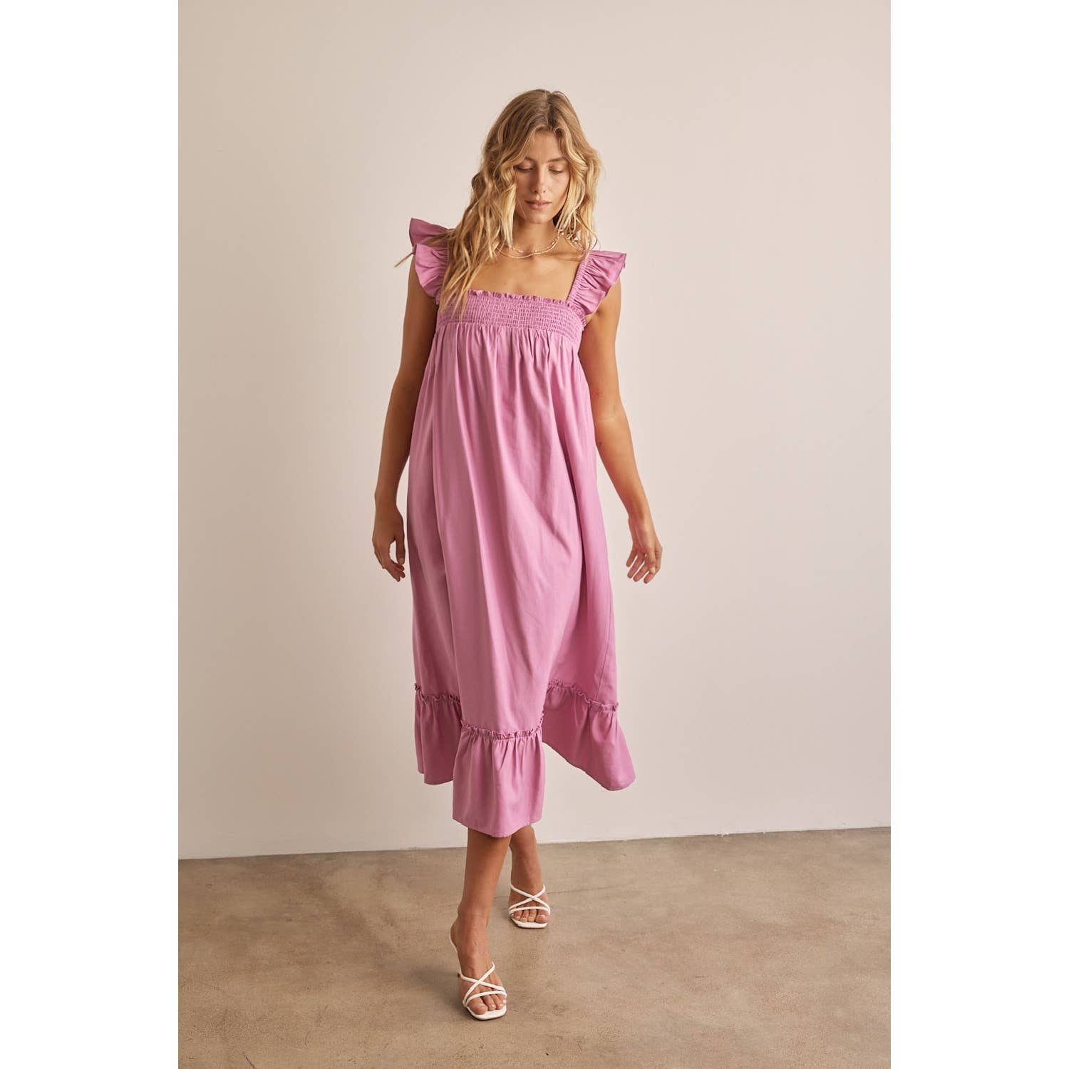 Romantic Notion Smocked Midi Dress