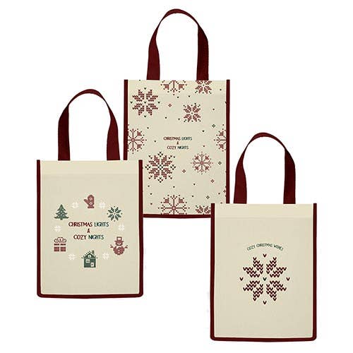 Gift Bag Set of 3 Christmas Gift Bags | Cozy Wishes