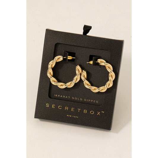 With a Twist Gold Dipped Hoop Earrings