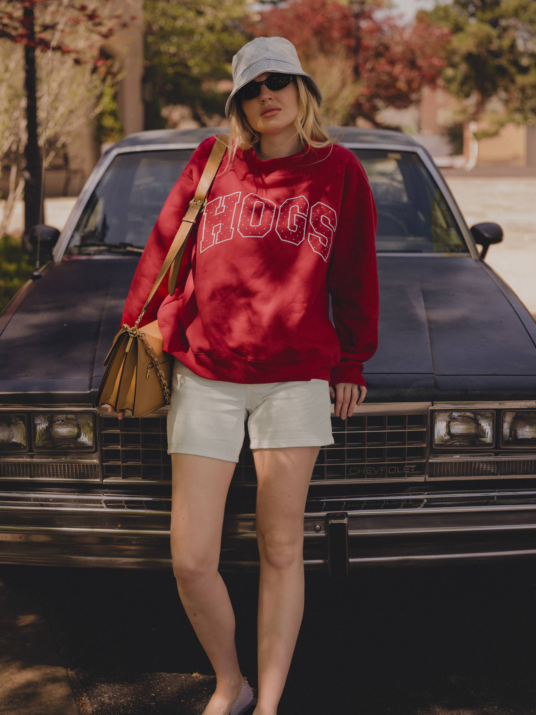 Arkansas Razorbacks Polka Dot Puff Wknd Mock Neck Sweatshirt