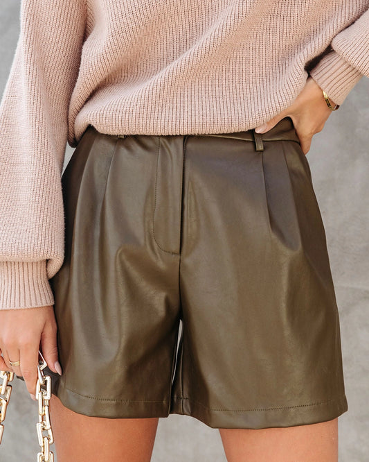 Something Chic About It Leather Shorts