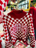 Load and play video in Gallery viewer, Razorback-checkered-sweater-razorback-mock-neck-sweater-razorback-store-fayetteville
