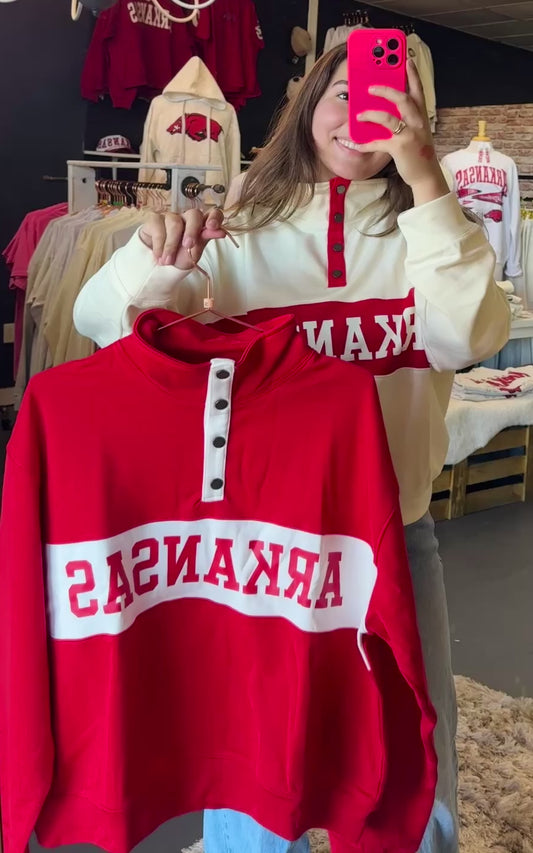 Kick-off Classic Arkansas Varsity Snap Pullover | Crimson