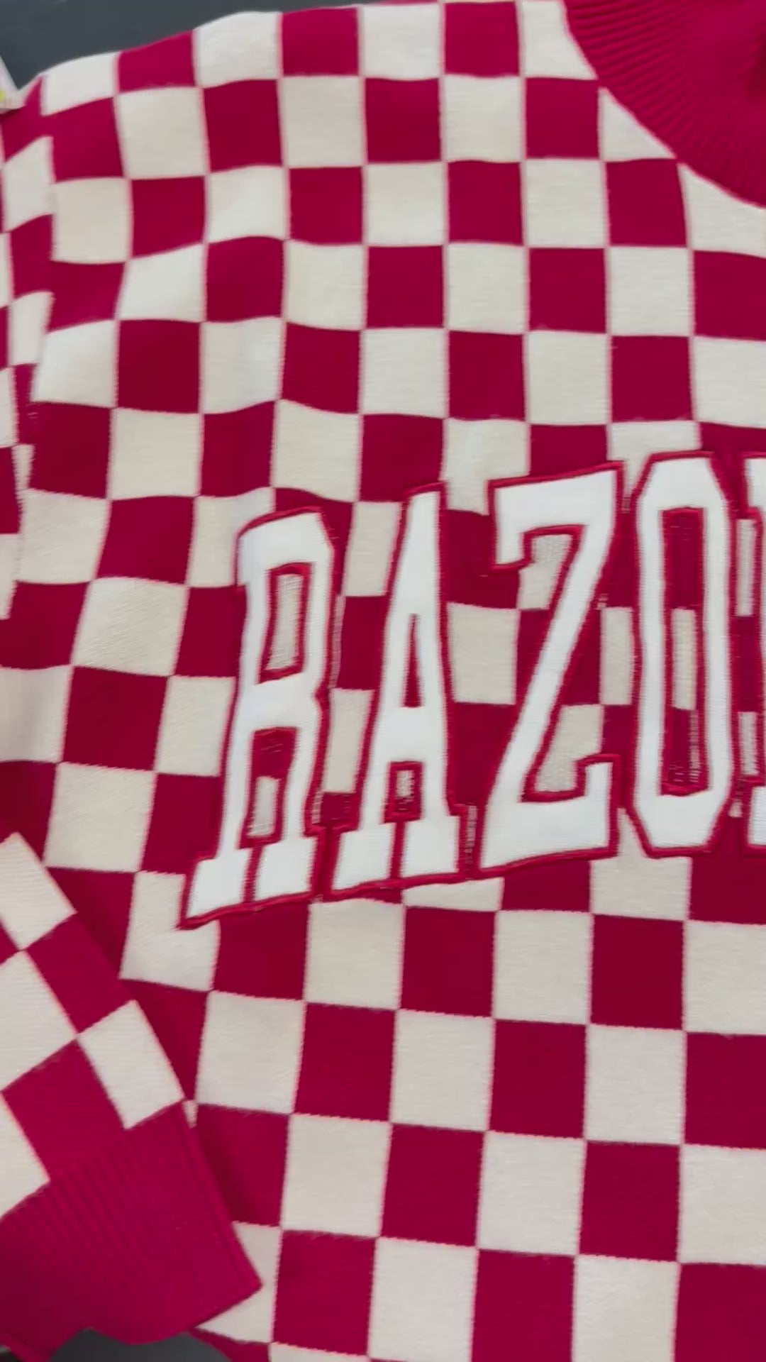 Razorback-checkered-sweater-razorback-mock-neck-sweater-razorback-store-Fayetteville-arkansas