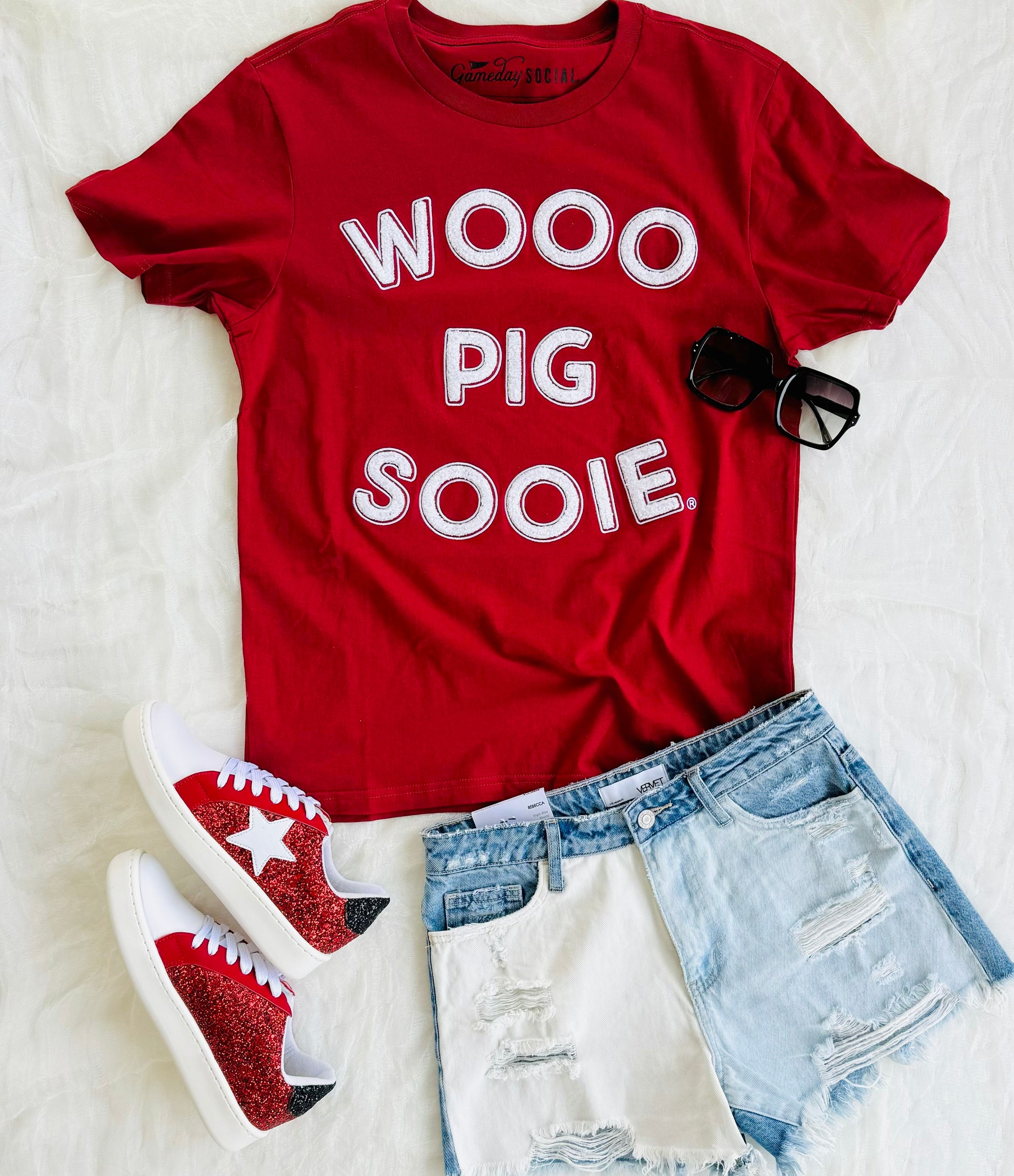 Wooo Pig Sooie Chenille Letters Tee