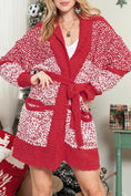 Load image into Gallery viewer, red cardigan, red popcorn cardigan, soft cardigan, fall cardigan, popcorn fabric outerwear, cozy cardigan, soft cardigan, warm cardigan, boutique near me, store springdale
