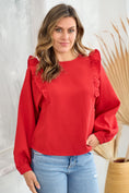 Load image into Gallery viewer, Tried & True Red Ruffle Top
