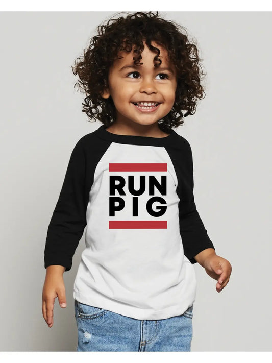Toddler Razorback Tee | Run Pig Baseball Raglan Tee