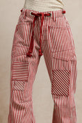 Load image into Gallery viewer, Something Good Pull-On Barrel Pants featuring vertical red and white stripes and a modern curved-leg silhouette, available at Whimsy Whoo in Fayetteville, Arkansas.
