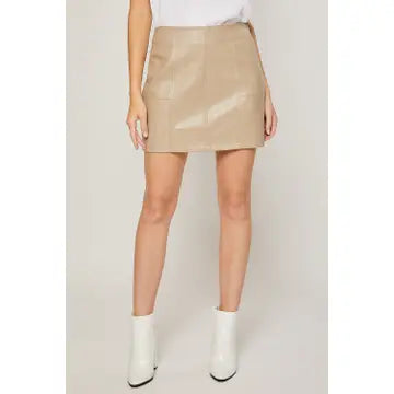 Flirty Girl Vegan Leather Mini Skirt