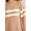 Load image into Gallery viewer, brown sweater dress, tan sweater dress, striped sweater dress, casual sweater dress, casual winter dress, casual fall dress, dress shop near me, dress store near me springdale, arkansas boutique store
