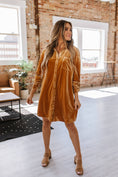 Load image into Gallery viewer, velvet dress long sleeve, long sleeve velvet dress short, women's long sleeve velvet dress, long sleeve velvet cocktail dress, boutique near me, Fayetteville AR, Downtown Springdale, NWA Boutique
