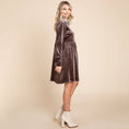 Load image into Gallery viewer, velvet dress long sleeve, long sleeve velvet dress short, women's long sleeve velvet dress, long sleeve velvet cocktail dress, boutique near me, Fayetteville AR, Downtown Springdale, NWA Boutique
