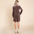 Load image into Gallery viewer, velvet dress long sleeve, long sleeve velvet dress short, women's long sleeve velvet dress, long sleeve velvet cocktail dress, boutique near me, Fayetteville AR, Downtown Springdale, NWA Boutique
