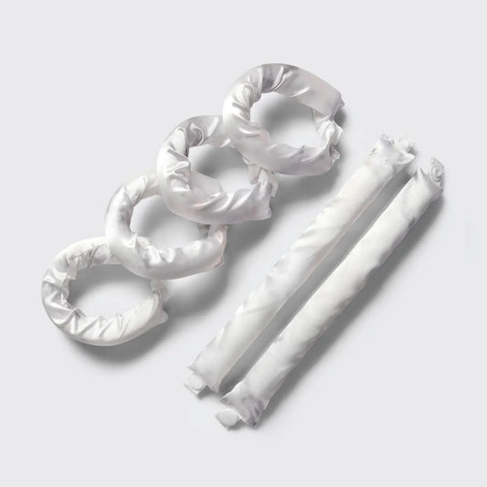 Kitsch | Satin Heatless Pillow Rollers 6pc- Soft Marble