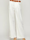 Office Chic White Wide Leg Trousers