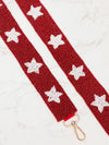 Razorback Red & White Star Beaded Purse Strap