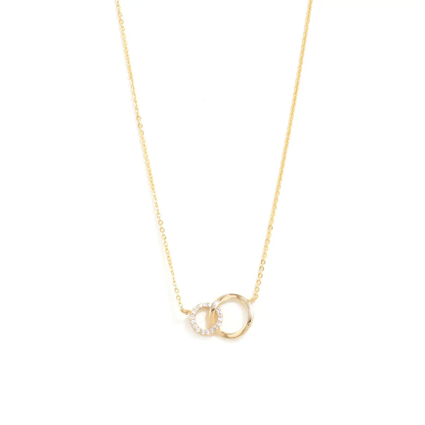 Together Forever Delicate Double Circle Necklace