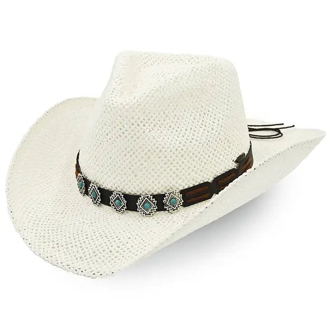 C.C | Turquoise Charm Trim Cowboy Hat