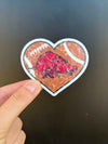 Football Heart Hog Sticker