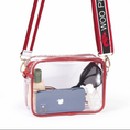 Load image into Gallery viewer, clear stadium approved bag with red, white, black strap with red razorbackRazorback Clear Stadium Bag
