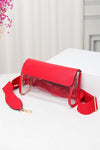 The Chic Necessity Red Clear Stadium Purse